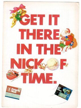 1988 USPS Priority Mail Vintage Postal Advertising Postcard